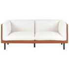 Beliani 2 Seater Faux Leather Sofa Off-white And Brown Vorgod
