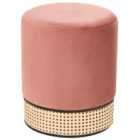Beliani Velvet Pouffe Pink Yankton
