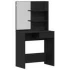 Vidaxl Dressing Table Black Oak Wood Composite Medium Vanity Table
