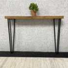 Kosy Koala Modern Side Console Table With Veneer Top And Iron Legs
