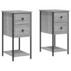 Vidaxl Bedside Cabinets 2 Pcs Grey Sonoma 32X42X70 Cm Engineered Wood