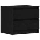 Vidaxl Bedside Cabinet Black Oak Engineered Wood 50X40X43.5 Cm Durable