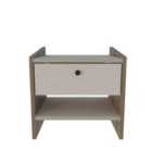 Decorotika Berlin Modern Nightstand Bedside Table For Bedroom Cottonbeige