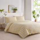 Portfolio Home Gingham Check Yellow Super King Soft Easy Care Bed Linen Bedding Duvet Cover Quilt Set With Pillow Cases
