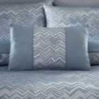 Portfolio Home Antibes Chevron Waves Blue Rectangular Filled Boudoir Cushion Pillow Bed Sofa 32 X 50Cm