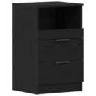 Vidaxl Nightstand Black Oak 40X35X65 Cm Made Of Engineered Wood