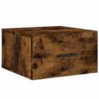 vidaXL Wall-mounted Bedside Cabinet Smoked Oak 35X35X20 Cm