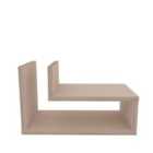 Decorotika Lara Nightstand L-shaped Floating Shelf Bedside Table Night Stand Cottonbeige