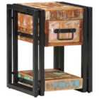 Vidaxl Bedside Cabinets Set Of 2 Multicolour Solid Reclaimed Wood, Iron
