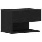 Vidaxl Wall-mounted Bedside Cabinet Black Oak Engineered Wood