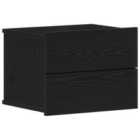 Vidaxl Bedside Cabinet Black Oak Engineered Wood Compact Bedside Table