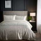 Portfolio Home Marseilles Printed Velvet Metallic Abstract Oyster Single Soft Easy Care Bed Linen Bedding Duvet Cover Quilt Set With Pillow Case