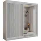 Regal Contemporary Sliding Door Wardrobe With Mirror White 150Cm