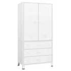 Vidaxl Industrial Wardrobe White 90X50X180 Cm Metal