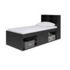 Kudl Low Single 3Ft Cabin Bed With Bookcase Headboard Black