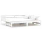 Vidaxl Pull-out Day Bed White Solid Pinewood 2X