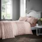 Portfolio Home Rouen Embellished Sequens Geometric Blush Pink King Soft Easy Care Bed Linen Bedding Duvet Cover Quilt Set With Pillow Cases