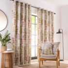 Portfolio Home Springfield Leaf Natural 66" Width X 72" Drop (168 X 183Cm) Fully Lined Eyelet Curtain Set 2 Panels