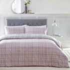 Portfolio Home Tartan Checked Reversable 100% Brushed Cotton Flannelette Pink King Soft Easy Care Bed Linen Bedding Duvet Cover Quilt Set With Pillow Cases
