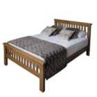 Elm Home And Garden Rustic Solid Oak 5Ft Kingsize Bed Frame Metal Support