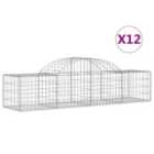 vidaXL Arched Gabion Baskets 12 pcs 200x50x40/60 cm Galvanised Iron