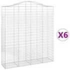 vidaXL Arched Gabion Baskets 6 pcs 200x50x220/240 cm Galvanised Iron