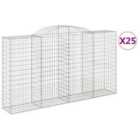 vidaXL Arched Gabion Baskets 25 pcs 300x50x160/180 cm Galvanised Iron