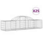 vidaXL Arched Gabion Baskets 25 pcs 200x50x40/60 cm Galvanised Iron