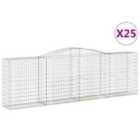 vidaXL Arched Gabion Baskets 25 pcs 400x50x120/140 cm Galvanised Iron