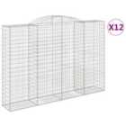 vidaXL Arched Gabion Baskets 12 pcs 300x50x200/220 cm Galvanised Iron