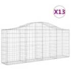 vidaXL Arched Gabion Baskets 13 pcs 200x30x80/100 cm Galvanised Iron