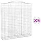 vidaXL Arched Gabion Baskets 5 pcs 200x50x220/240 cm Galvanised Iron