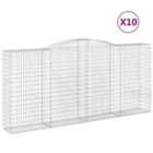 vidaXL Arched Gabion Baskets 10 pcs 400x50x180/200 cm Galvanised Iron