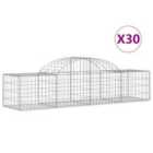 vidaXL Arched Gabion Baskets 30 pcs 200x50x40/60 cm Galvanised Iron