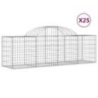 vidaXL Arched Gabion Baskets 25 pcs 200x50x60/80 cm Galvanised Iron 3146294