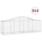 vidaXL Arched Gabion Baskets 14 pcs 200x50x60/80 cm Galvanised Iron