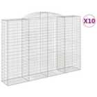 vidaXL Arched Gabion Baskets 10 pcs 300x50x200/220 cm Galvanised Iron