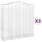 vidaXL Arched Gabion Baskets 3 pcs 200x50x200/220 cm Galvanised Iron