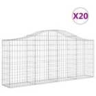 vidaXL Arched Gabion Baskets 20 pcs 200x30x80/100 cm Galvanised Iron