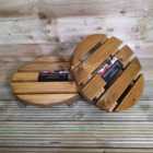 Samuel Alexander Pack of 2 Tom Chambers Handcrafted Heavy Duty Round Traditional Wood Garden Patio Plant Flower Pot Stand