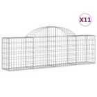vidaXL Arched Gabion Baskets 11 pcs 200x30x60/80 cm Galvanised Iron 3146077