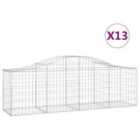 vidaXL Arched Gabion Baskets 13 pcs 200x50x60/80 cm Galvanised Iron