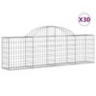 vidaXL Arched Gabion Baskets 30 pcs 200x30x60/80 cm Galvanised Iron