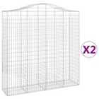 vidaXL Arched Gabion Baskets 2 pcs 200x50x200/220 cm Galvanised Iron