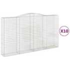 vidaXL Arched Gabion Baskets 10 pcs 400x50x220/240 cm Galvanised Iron