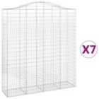 vidaXL Arched Gabion Baskets 7 pcs 200x50x220/240 cm Galvanised Iron