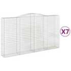vidaXL Arched Gabion Baskets 7 pcs 400x50x220/240 cm Galvanised Iron