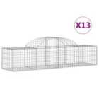 vidaXL Arched Gabion Baskets 13 pcs 200x50x40/60 cm Galvanised Iron 3146268