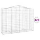 vidaXL Arched Gabion Baskets 20 pcs 200x50x140/160 cm Galvanised Iron