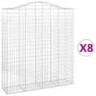 vidaXL Arched Gabion Baskets 8 pcs 200x50x220/240 cm Galvanised Iron
